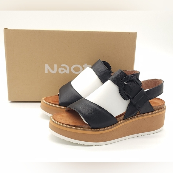 Naot Shoes - NAOT Crepe Black Soft Leather Platform Chunky Sandal Women's Size 7